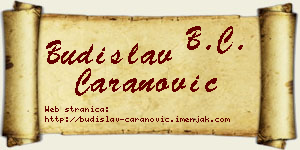 Budislav Caranović vizit kartica